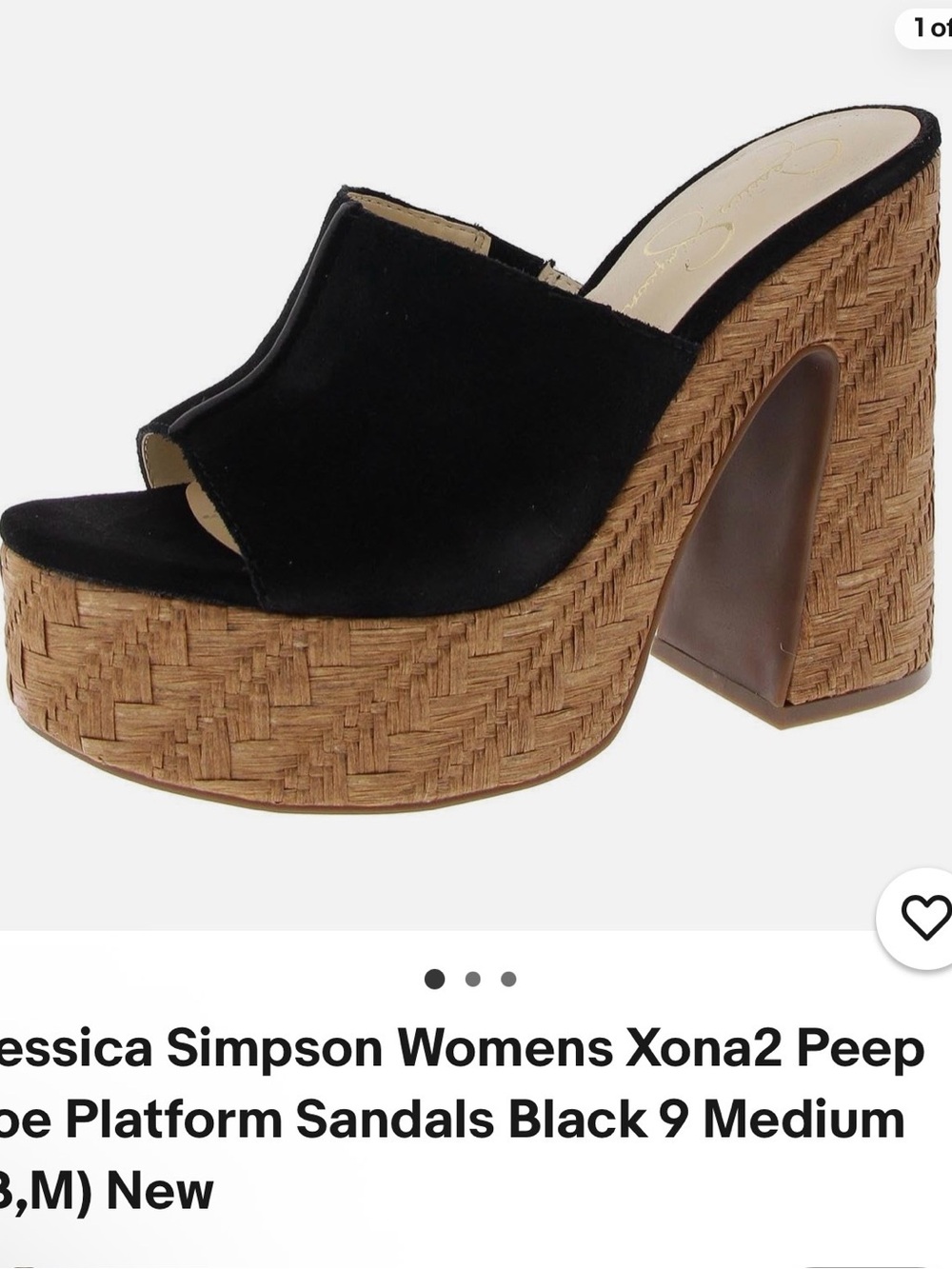 Jessica Simpson Xona2 Black Platform Peep Toe Sandals